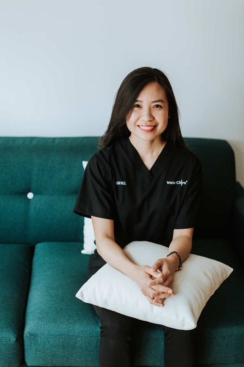 Portrait of Loh Wei Chee in black Welo scrubs